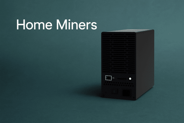 Heim-Miner auf grünem Hintergrund