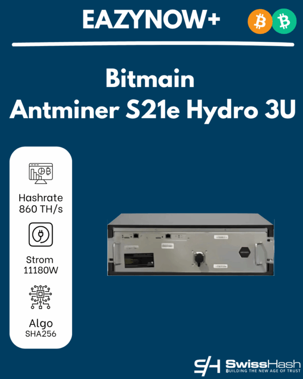 EAZYNOW+ - Antminer S21e XP Hydro 860 TH/s