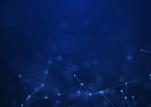 Blaues, abstraktes Netzwerkdesign mit Punkten