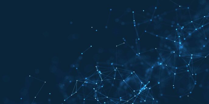 Abstrakte blaue Netzwerkstruktur