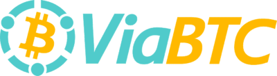 Bitcoin-Logo mit ViaBTC Schriftzug